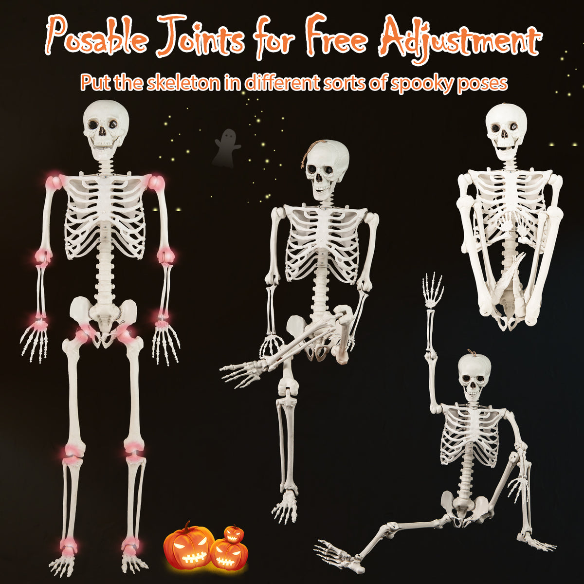 5.4 FT Life Size Large Halloween Skeleton Decoration, White Halloween at Gallery Canada
