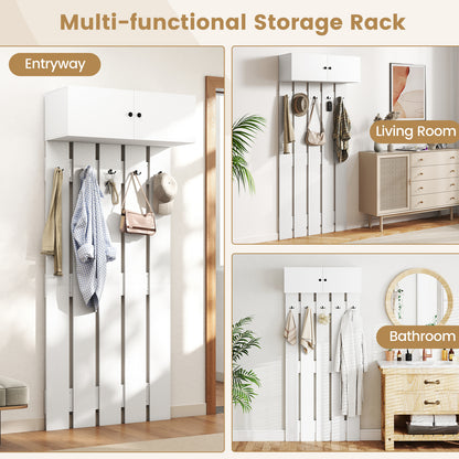 Entryway Wall Coat Rack Wall Mounted Coat Clothes Rack, White Coat Racks & Hall Trees at Gallery Canada