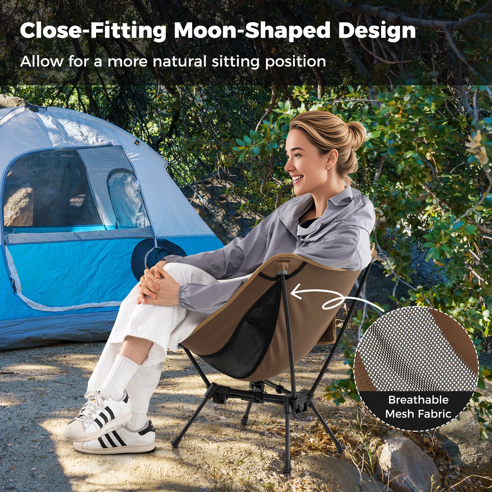 Portable Camping Chair with Compact Carrying Bag, Coffee Camping Furniture at Gallery Canada