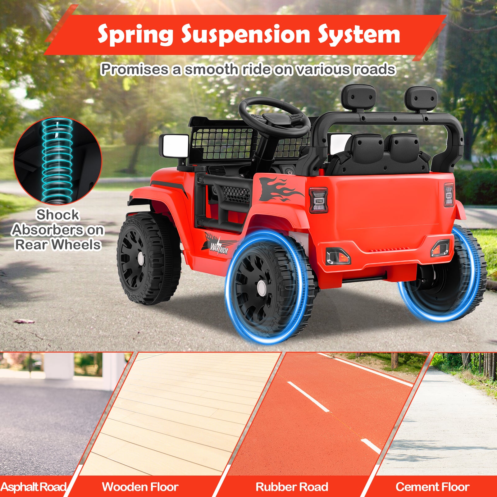 12V Kids Ride on Truck Car Battery Powered Electric Vehicle, Red Powered Ride On Toys at Gallery Canada