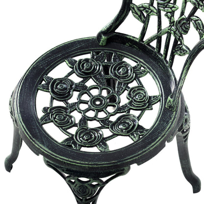 Outdoor Cast Aluminum Patio Furniture Set with Rose Design, Green Patio Conversation Sets at Gallery Canada