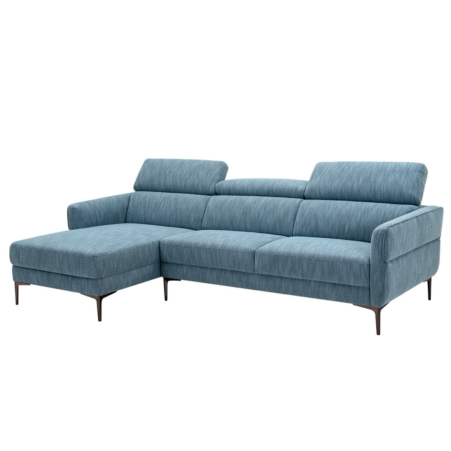 105 Inch L-Shaped Sofa With Adjustable Headrests, Blue Sofas & Loveseats at Gallery Canada