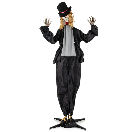 Halloween Animatronic Standing Groom, 7.2 FT Haunted House Decoration