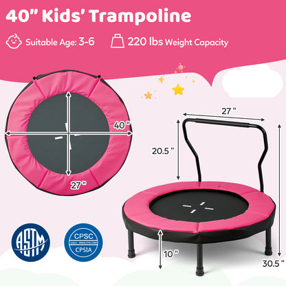 40 Inch Trampoline for Kids Indoor Outdoor Fitness Trampoline, Pink Trampolines at Gallery Canada
