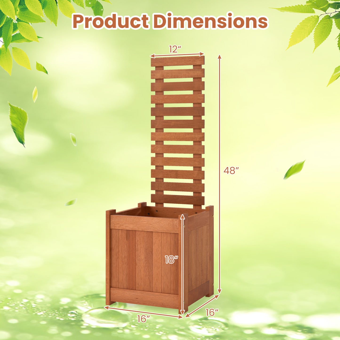 Outdoor Wooden Raised Garden Bed with Trellis, Natural Raised Garden Beds at Gallery Canada