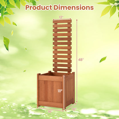 Outdoor Wooden Raised Garden Bed with Trellis, Natural Raised Garden Beds at Gallery Canada