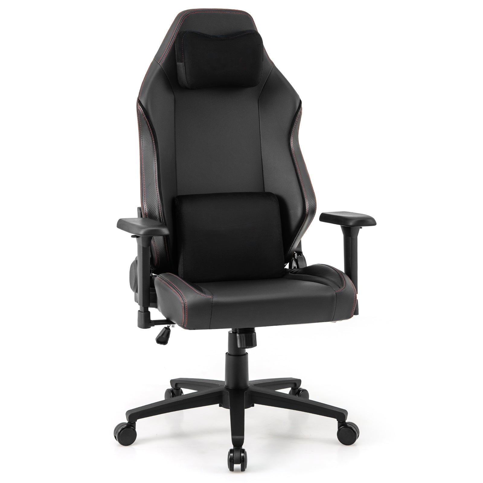 Ergonomic High Back Computer Chair with Magnetic Headrest and Lumbar Pillow, Black Gaming Chairs at Gallery Canada