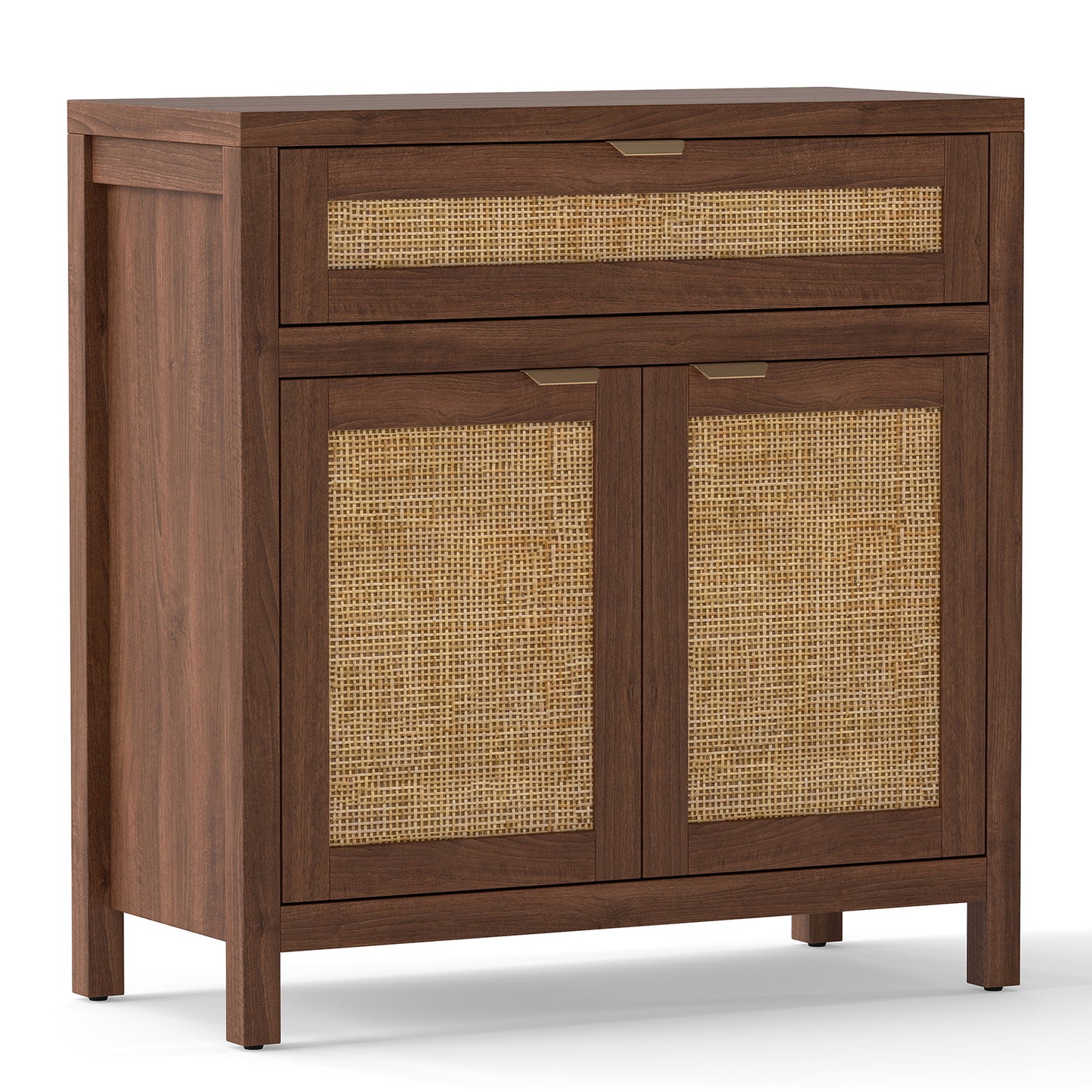 Sideboard Storage Cabinet with Rattan Doors and Drawer, Brown Sideboards Cabinets & Buffets at Gallery Canada