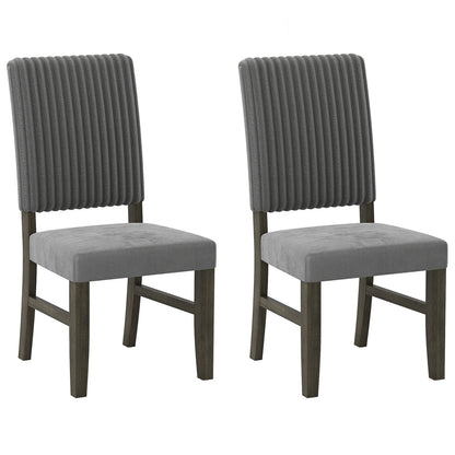 Dining Chair Set of 2 Mid-Century Modern Velvet Fabric Upholstered Chairs-Grey, Gray Dining Chairs at Gallery Canada