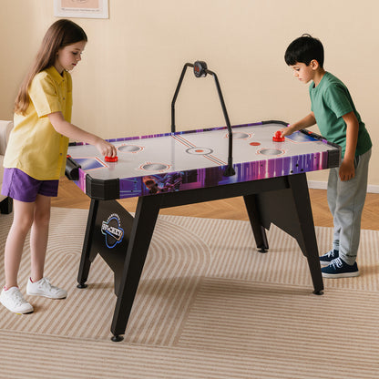 56 Inch Air Hockey Table, LED Digital Scoreboard, 12V Motor, White Game Room at Gallery Canada