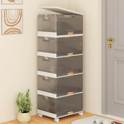 3/4/5/6-Cube Stackable Storage Bins with Detachable Wheels-5 Cube, White Shoe Racks & Storage Benches at Gallery Canada