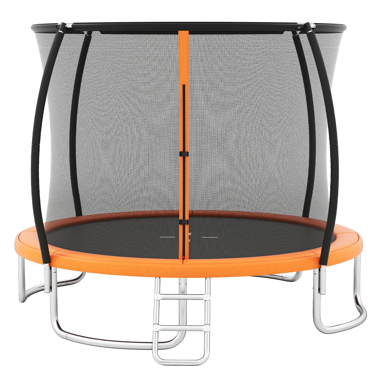 10FT Outdoor Trampoline Heavy-Duty Recreational Trampoline with Safety Enclosure Net, Orange Trampolines Orange at Gallery Canada