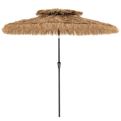10FT 2-Tier Tiki Umbrella with 8 Ribs, Brown