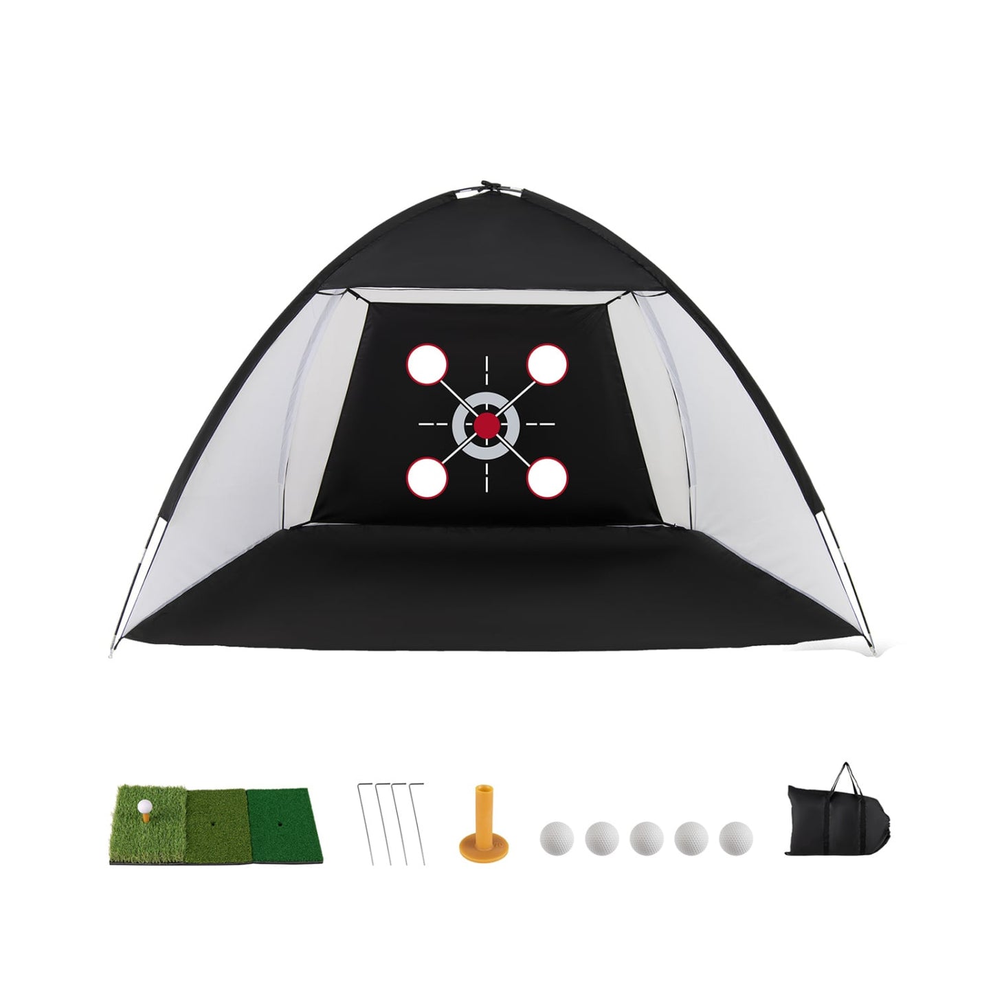 10.3 X 6.5 Ft Golf Practice Net With Foldable Tri-Turf Mat
