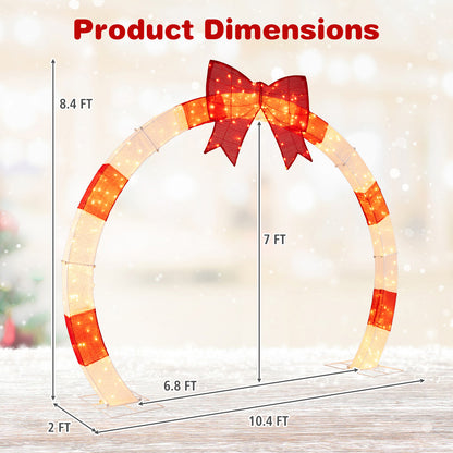 Christmas Archway With Large Bow, LED Lights, 10.4 Feet Christmas Decor & Accessories at Gallery Canada