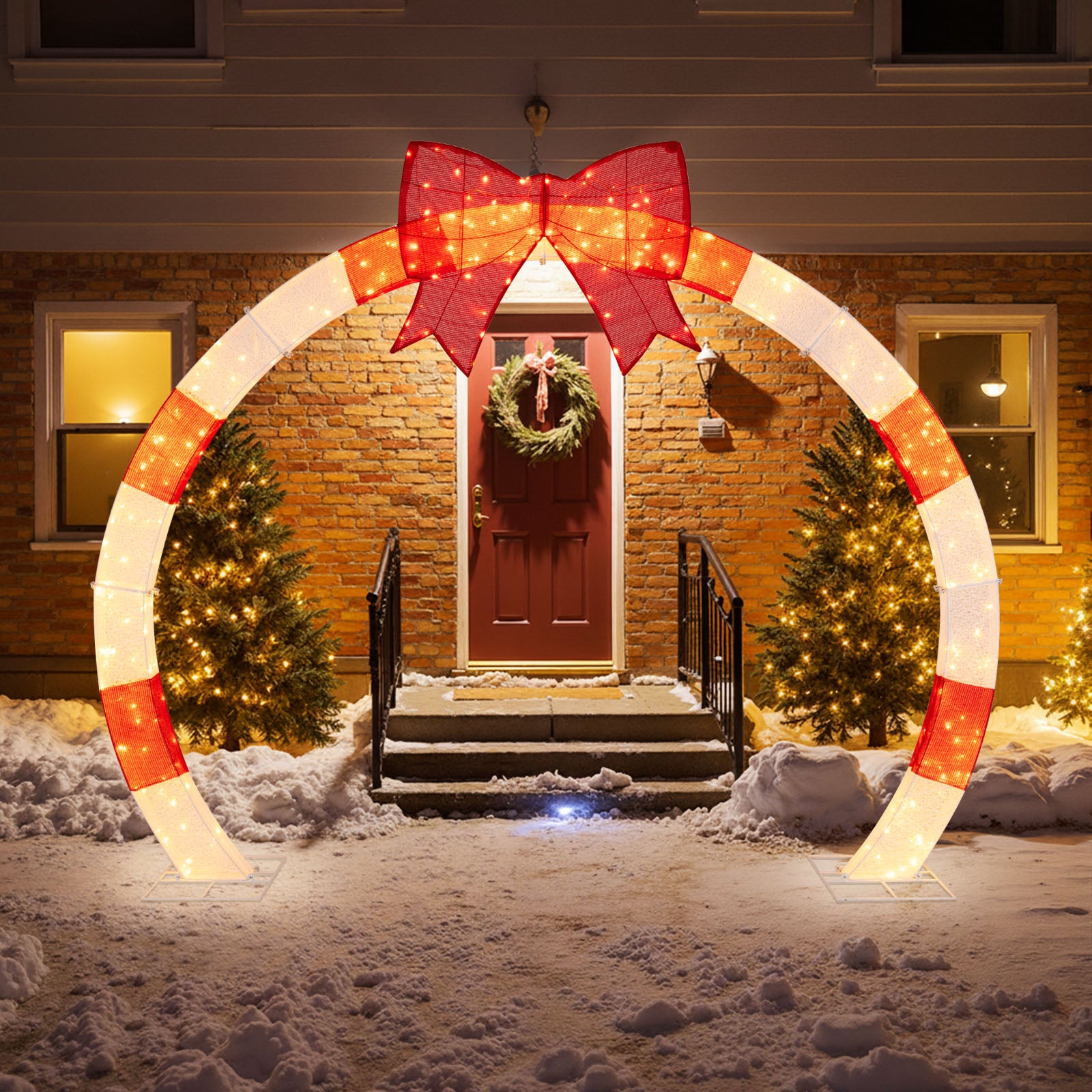 Christmas Archway With Large Bow, LED Lights, 10.4 Feet Christmas Decor & Accessories at Gallery Canada