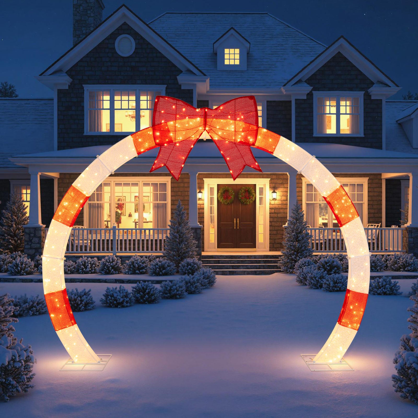 Christmas Archway With Large Bow, LED Lights, 10.4 Feet Christmas Decor & Accessories at Gallery Canada