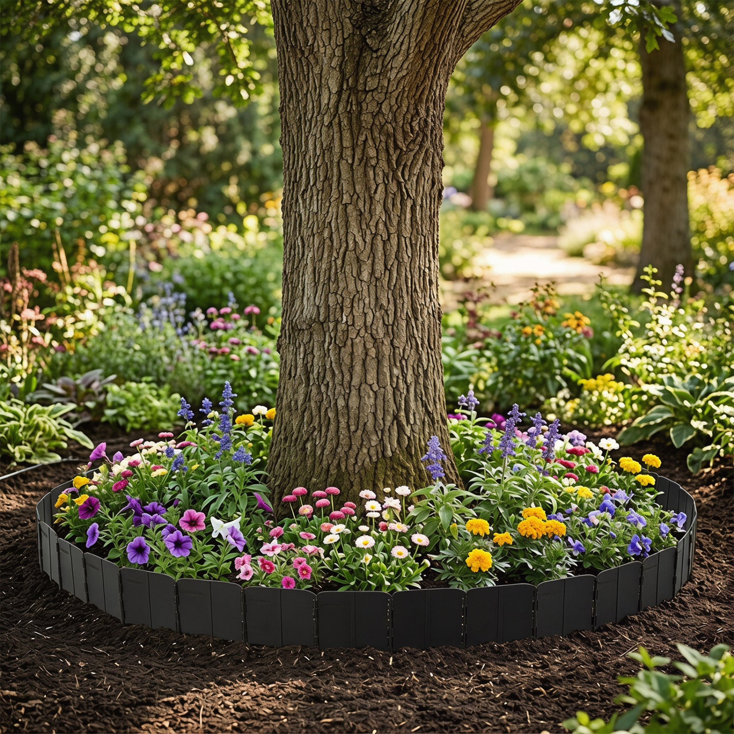 10.5 Ft 70 Pcs Garden Edging Borders, No Dig, Interlocking, Black