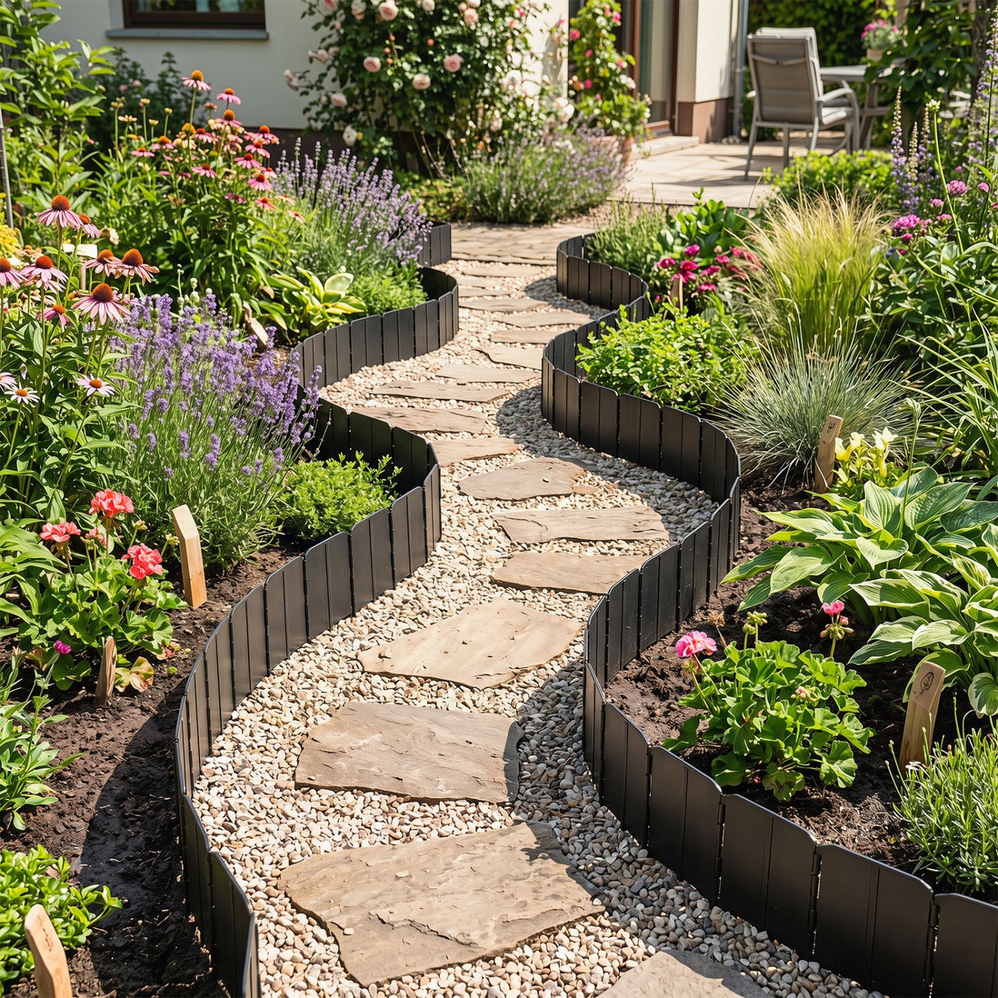 10.5 Ft 70 Pcs Garden Edging Borders, No Dig, Interlocking, Black Raised Garden Beds at Gallery Canada