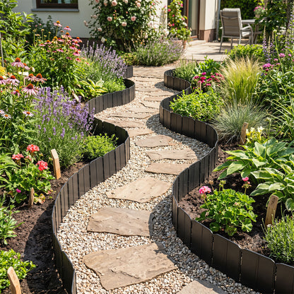 10.5 Ft 70 Pcs Garden Edging Borders, No Dig, Interlocking, Black Raised Garden Beds at Gallery Canada