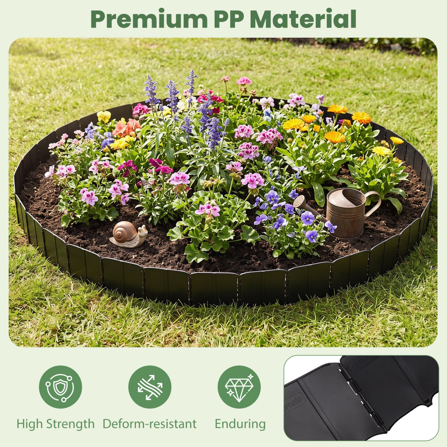 10.5 Ft 70 Pcs Garden Edging Borders, No Dig, Interlocking, Black Raised Garden Beds at Gallery Canada