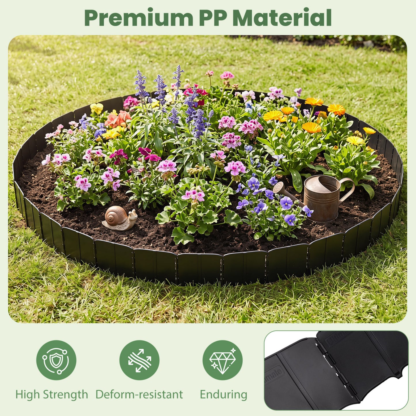 10.5 Ft 70 Pcs Garden Edging Borders, No Dig, Interlocking, Black Raised Garden Beds at Gallery Canada