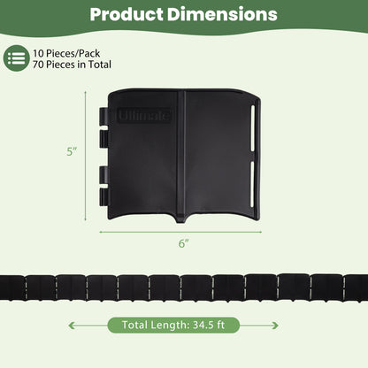 10.5 Ft 70 Pcs Garden Edging Borders, No Dig, Interlocking, Black Raised Garden Beds at Gallery Canada
