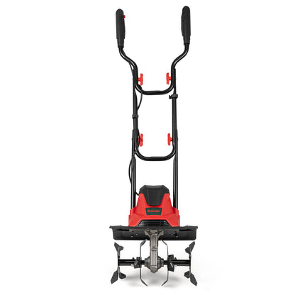 10 Amp Powerful Corded Electric Tiller Cultivator with Safety Lock, Red Lawn Care Tools at Gallery Canada