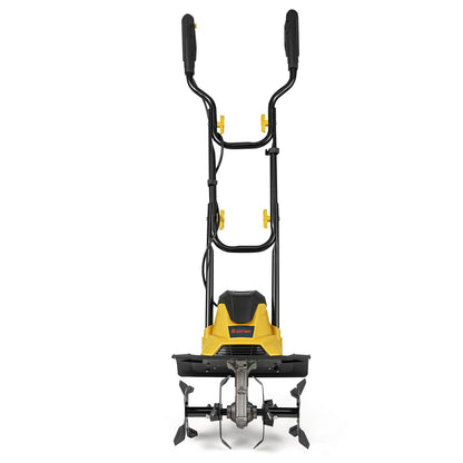 10 Amp Powerful Corded Electric Tiller Cultivator with Safety Lock, Yellow Lawn Care Tools at Gallery Canada