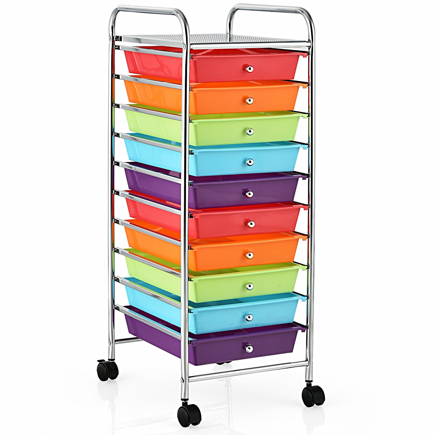 10 Drawer Rolling Storage Cart Organizer with 4 Universal Casters, Multicolor File Cabinets at Gallery Canada