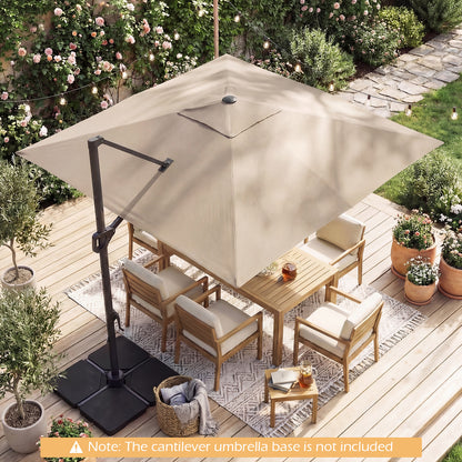 10 FT Cantilever Patio Umbrella with Solar LED Lights, Beige Outdoor Umbrellas at Gallery Canada