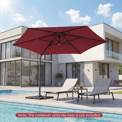 10 FT Patio Cantilever Umbrella, 360° Rotation, Air Vent, Wine Outdoor Umbrellas at Gallery Canada