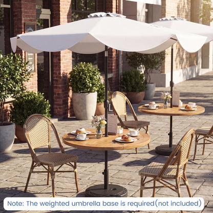 10 FT Scalloped Solar Patio Umbrella With 24 LED Lights, Beige Outdoor Umbrellas at Gallery Canada