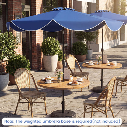 10 FT Scalloped Solar Patio Umbrella With 24 LED Lights, Navy Outdoor Umbrellas at Gallery Canada