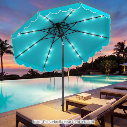 10 FT Solar LED Patio Umbrella, Turquoise Outdoor Umbrellas at Gallery Canada