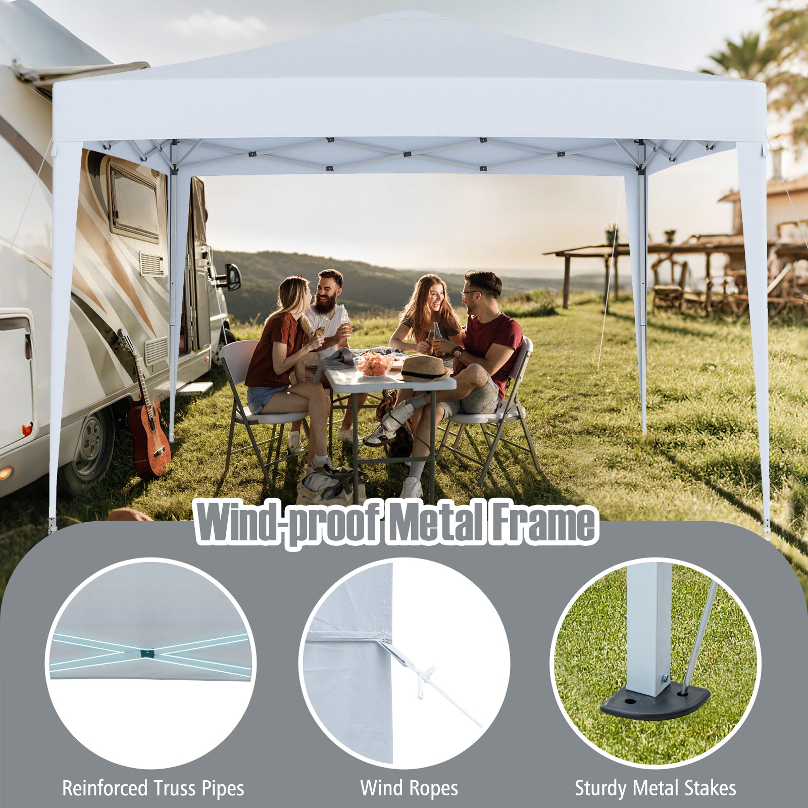 10 FT x 10 FT Pop-Up Canopy Tent, Easy Setup, White Canopies at Gallery Canada