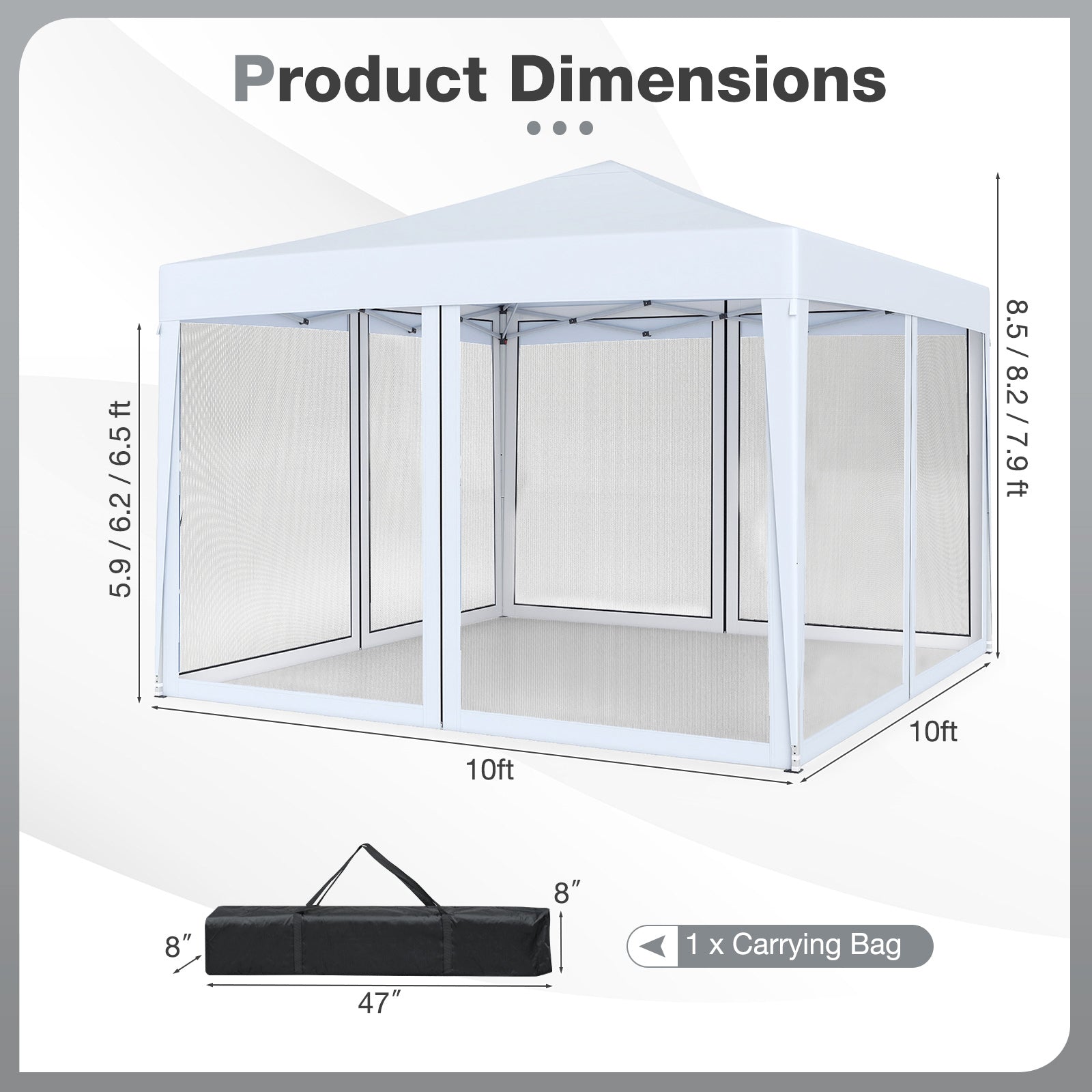 10 FT x 10 FT Pop-Up Canopy Tent, Easy Setup, White Canopies at Gallery Canada