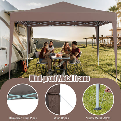 10 FT x 10 FT Pop-Up Canopy Tent, Easy Setup, Mesh Netting, Coffee Canopies at Gallery Canada
