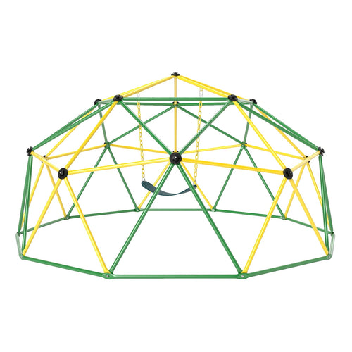 10 Feet Dome Climber With Swing, 800 Lbs Load Capacity, Green