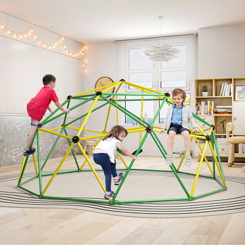 10 Feet Dome Climber With Swing, 800 Lbs Load Capacity, Green