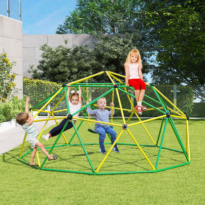 10 Feet Dome Climber With Swing, 800 Lbs Load Capacity, Green Climbers & Slides at Gallery Canada