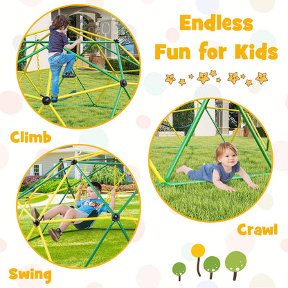 10 Feet Dome Climber With Swing, 800 Lbs Load Capacity, Green Climbers & Slides at Gallery Canada