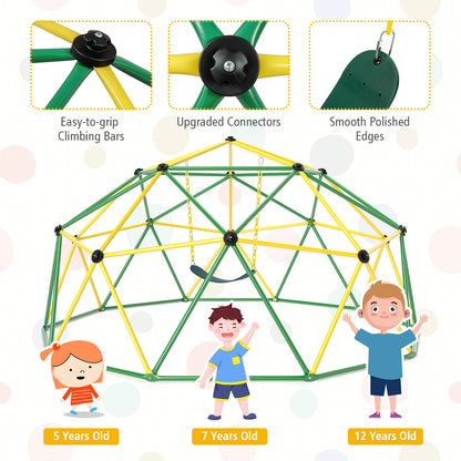 10 Feet Dome Climber With Swing, 800 Lbs Load Capacity, Green Climbers & Slides at Gallery Canada