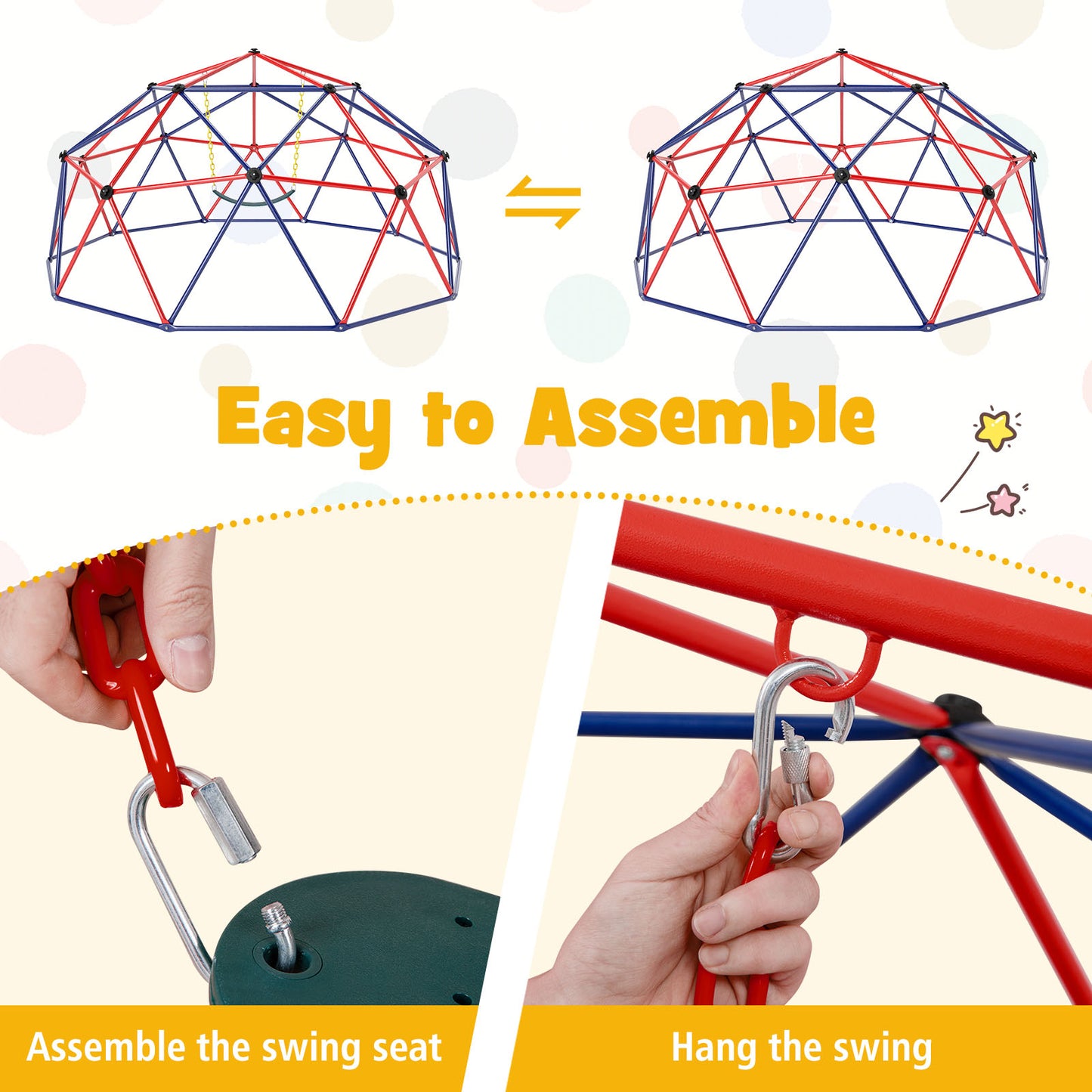 10 Feet Dome Climber, Swing, 800 Lbs Capacity, Red Climbers & Slides at Gallery Canada