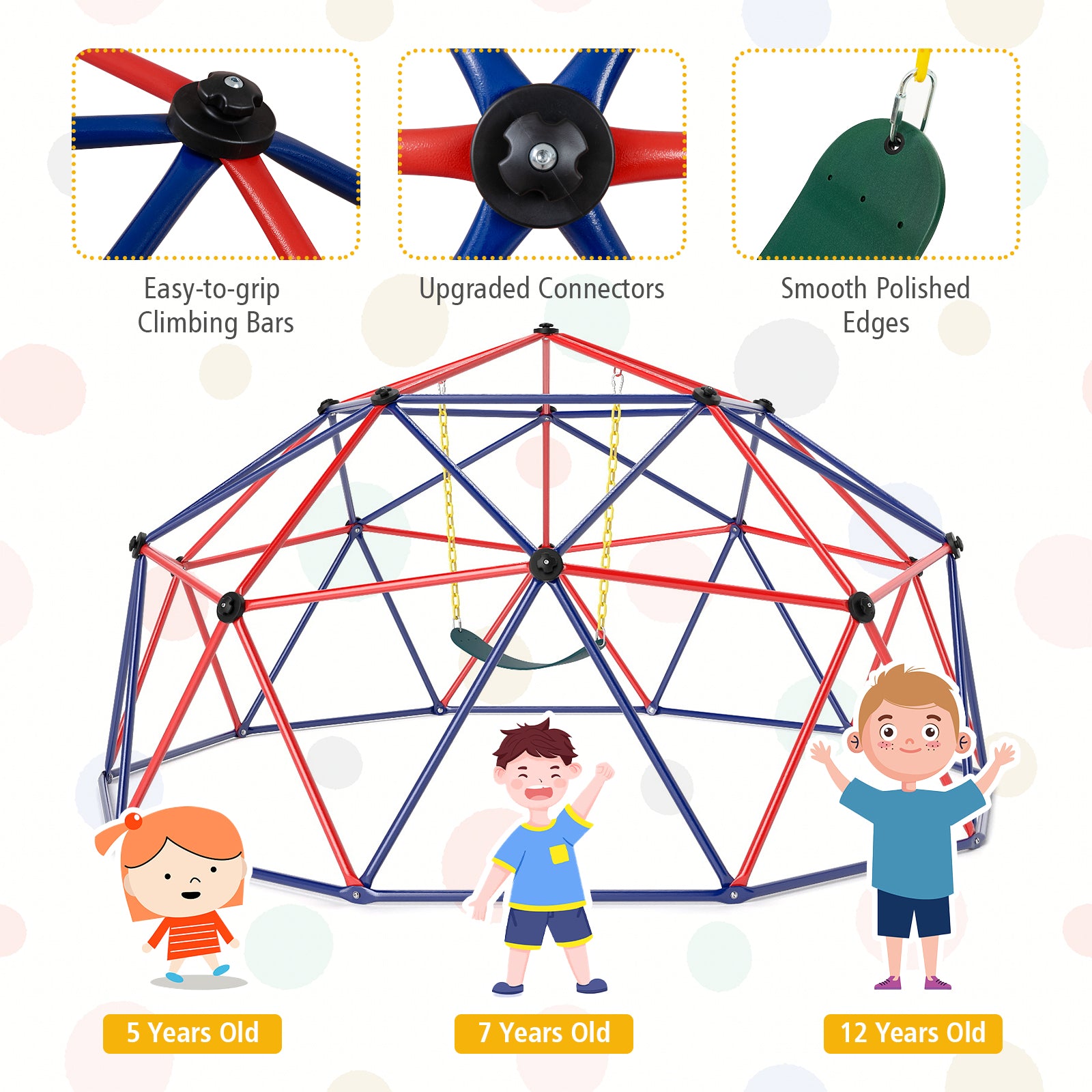 10 Feet Dome Climber, Swing, 800 Lbs Capacity, Red Climbers & Slides at Gallery Canada