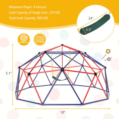 10 Feet Dome Climber, Swing, 800 Lbs Capacity, Red Climbers & Slides at Gallery Canada