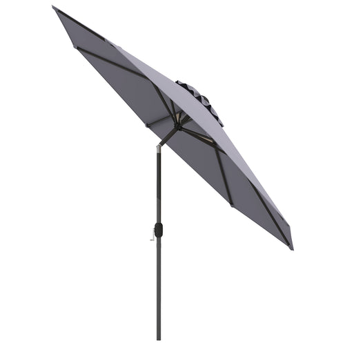 10 Feet Patio Umbrella, Tilt Crank, Gray