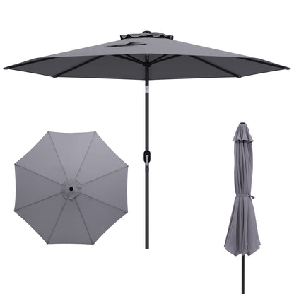 10 Feet Patio Umbrella, Tilt Crank, Gray Outdoor Umbrellas at Gallery Canada