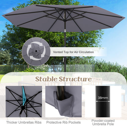 10 Feet Patio Umbrella, Tilt Crank, Gray Outdoor Umbrellas at Gallery Canada