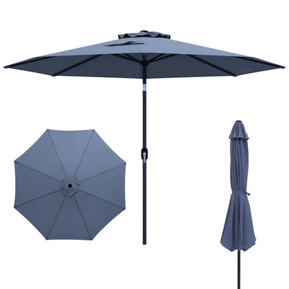 10 Feet Outdoor Patio Umbrella, Tilt Crank, Navy Outdoor Umbrellas at Gallery Canada